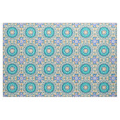 Turquoise yellow mandala stof (Yard (91,4 cm))