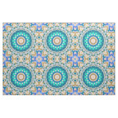 Turquoise yellow mandala stof (Fat Quarter)