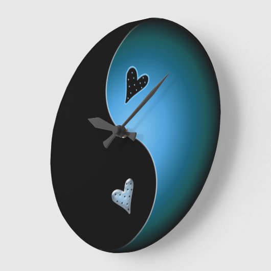 turquoise yin yang grote klok (Hoek)