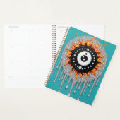 Turquoise Yin Yang Met Gouden Sierdetails Planner (Display)