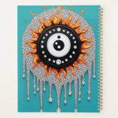 Turquoise Yin Yang Met Gouden Sierdetails Planner (Achterkant)