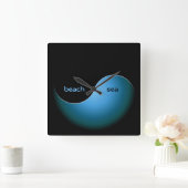 turquoise yin yang vierkante klok (Huis)