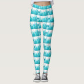 Turquoise yogabroek leggings (Voorkant)
