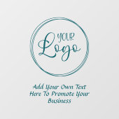 Turquoise Zakelijk Logo Promotionele Tekst Raamsticker (Vel)