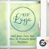 Turquoise Zakelijk Logo Promotionele Tekst Raamsticker (Huis)