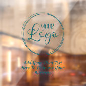 Turquoise Zakelijk Logo Promotionele Tekst Raamsticker (Vel 2)