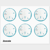 Turquoise Zanddollar Cadeaubijslab Sticker Kerstmi (Vel)