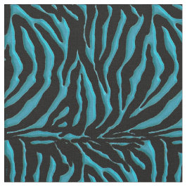 Turquoise Zebra Animal Print Fabric Stof