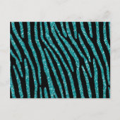 Turquoise Zebra Glamor Elegance Briefkaart (Voorkant)