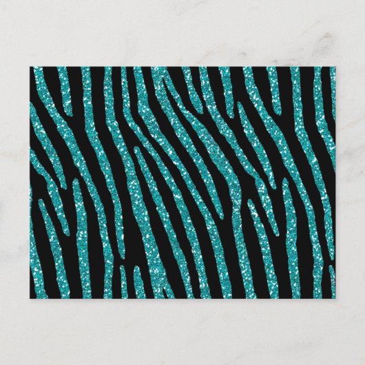 Turquoise Zebra Glamor Elegance Briefkaart (Voorkant)