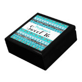 Turquoise zebra hart Sweet 16 Gift Box Cadeaudoosje (Zijkant)