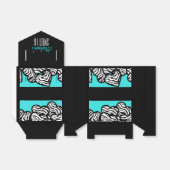 Turquoise zebra hart Sweet 16 Verjaardags Favorbox Bedankdoosjes (Uitgevouwen)