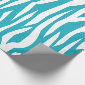 Turquoise Zebra Print Cadeaupapier (Hoek)