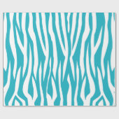 Turquoise Zebra Print Cadeaupapier (Vlak)