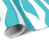 Turquoise Zebra Print Cadeaupapier (Rol Hoek)
