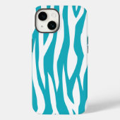Turquoise Zebra Print Case-Mate iPhone Case (Achterkant)