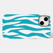 Turquoise Zebra Print Case-Mate iPhone Case (Achterkant (horizontaal))