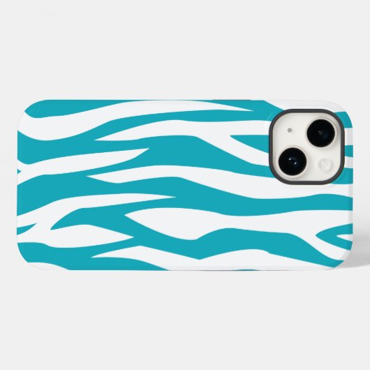 Turquoise Zebra Print Case-Mate iPhone Case (Achterkant (horizontaal))