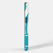 Turquoise Zebra Print met monogram Case-Mate iPhone Case (Achterkant / Rechts)