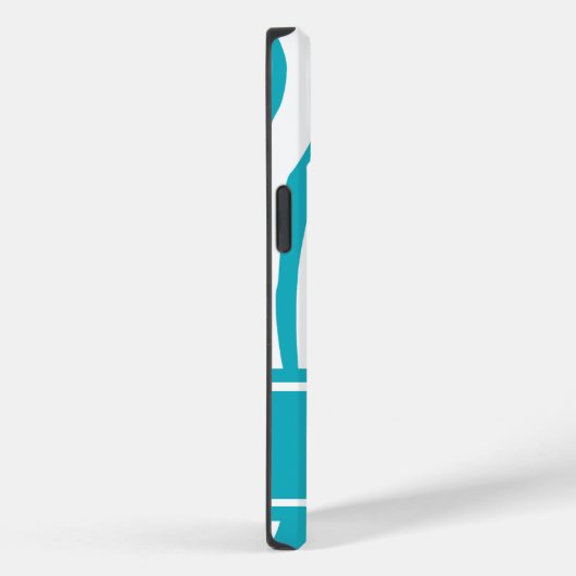 Turquoise Zebra Print met monogram Case-Mate iPhone Case (Achterkant / Rechts)