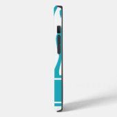Turquoise Zebra Print met monogram Case-Mate iPhone Case (Achterkant / Links)