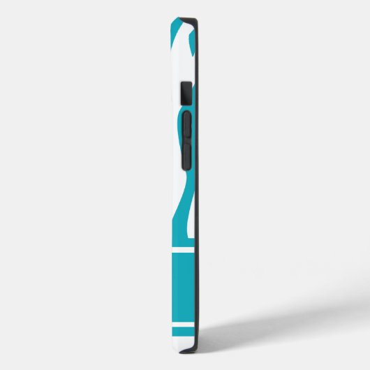 Turquoise Zebra Print met monogram Case-Mate iPhone Case (Achterkant / Links)