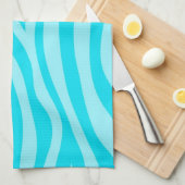 Turquoise Zebra Print Theedoek (Quarter Fold)
