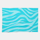 Turquoise Zebra Print Theedoek (Horizontaal)