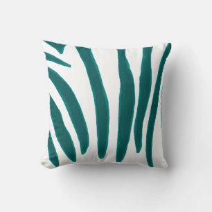 Turquoise Zebra Stripes Kussen