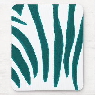 Turquoise Zebra Stripes, wildlife art muismatten