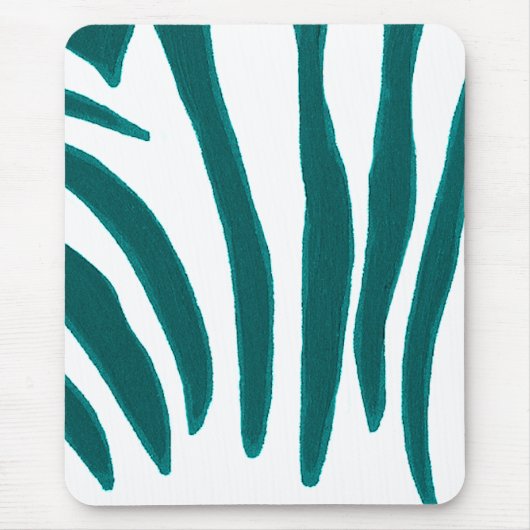 Turquoise Zebra Stripes, wildlife art muismatten (Voorkant)