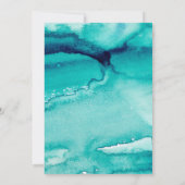 Turquoise Zee Blauwgroen Waterverf bruiloft uitnod Kaart (Achterkant)