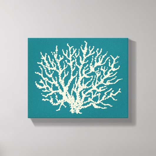 Turquoise Zee Coral Wall Art Canvas Afdruk (Voorkant)