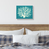 Turquoise Zee Coral Wall Art Canvas Afdruk (Insitu (Slaapkamer))
