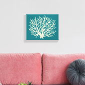 Turquoise Zee Coral Wall Art Canvas Afdruk (Insitu (Woonkamer))