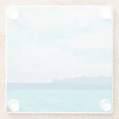 Turquoise zee en troebele hemel | Italië, Sicilië Glazen Onderzetter (Achterkant)