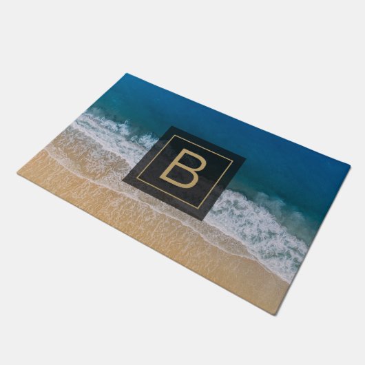 Turquoise Zee Florida Sandy Beach Typografie Deurmat (Schuin)