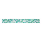 Turquoise Zee Foam Ribbon | Ocean Bubbles Satijnen Lint (Voorkant)