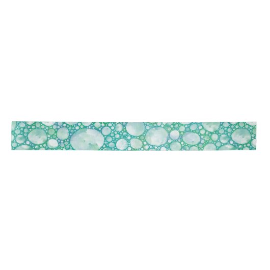 Turquoise Zee Foam Ribbon | Ocean Bubbles Satijnen Lint (Voorkant)