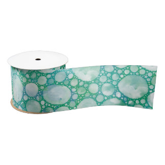 Turquoise Zee Foam Ribbon | Ocean Bubbles Satijnen Lint