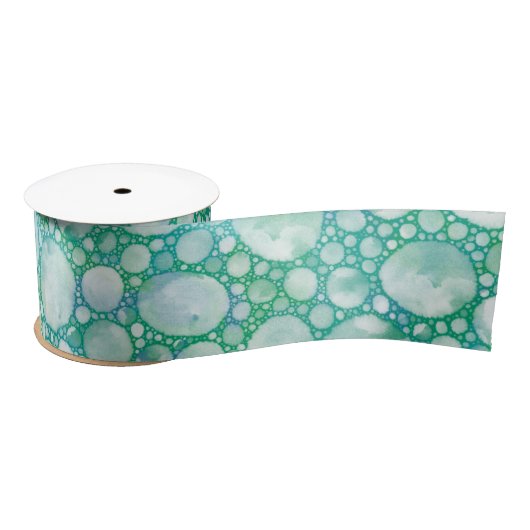 Turquoise Zee Foam Ribbon | Ocean Bubbles Satijnen Lint (Spoel)