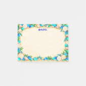 Turquoise Zee Glas & Schelpen Strandrand Post-it® Notes (Voorkant)