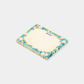 Turquoise Zee Glas & Schelpen Strandrand Post-it® Notes (Schuin)