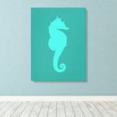 Turquoise Zee Horse Canvas Afdruk (Insitu (Houten vloer))