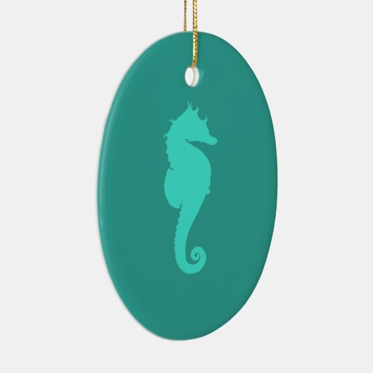 Turquoise Zee Horse Keramisch Ornament (Rechts)