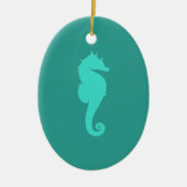 Turquoise Zee Horse Keramisch Ornament (Voorkant)