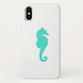 Turquoise Zee Horse on White Case-Mate iPhone Case (Achterkant)