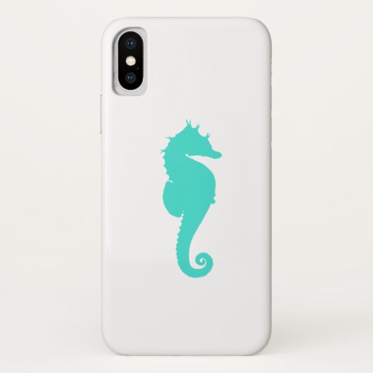 Turquoise Zee Horse on White Case-Mate iPhone Case (Achterkant)