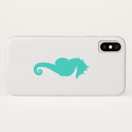 Turquoise Zee Horse on White Case-Mate iPhone Case (Achterkant (horizontaal))