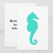 Turquoise Zee Horse on White Kaart (Voorkant / Achterkant)